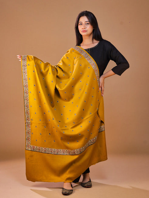 Women's Pure Wool Faux Pashmina Hand Embroidery Shawl